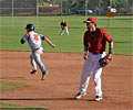 Cheyenne Grizzly stealing 2nd base