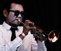 Playing trumpet for Widow's Bane