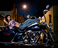 Yenny with Harley model shoot