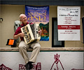 Martin playing the accordion