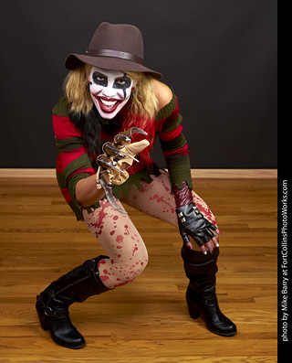 Freddy Krueger/Harley Quinn model shoot - Mandy
