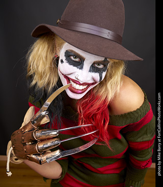 Freddy Krueger/Harley Quinn model shoot - Mandy