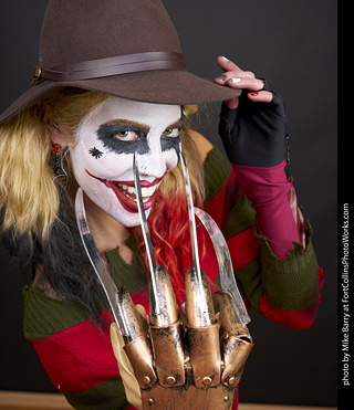 Freddy Krueger/Harley Quinn model shoot - Mandy