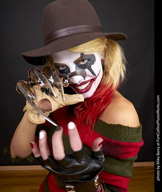 Freddy Krueger/Harley Quinn model shoot - Mandy