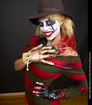 Freddy Krueger/Harley Quinn model shoot - Mandy