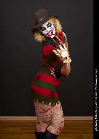 Freddy Krueger/Harley Quinn model shoot - Mandy