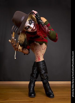 Freddy Krueger/Harley Quinn model shoot - Mandy