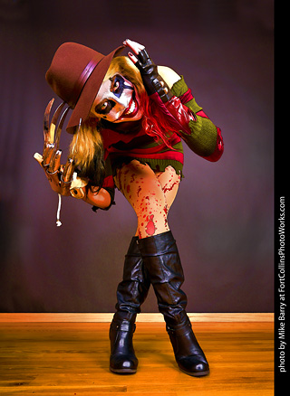 Freddy Krueger/Harley Quinn model shoot - Mandy