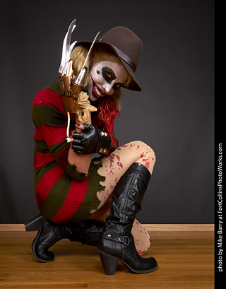 Freddy Krueger/Harley Quinn model shoot - Mandy