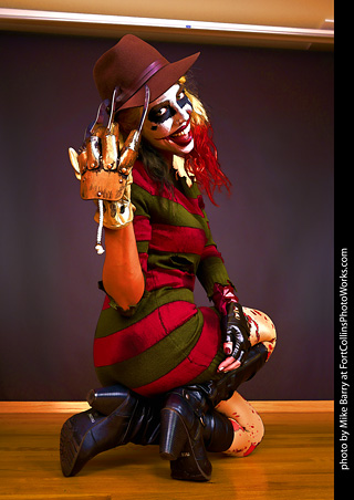 Freddy Krueger/Harley Quinn model shoot - Mandy