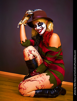Freddy Krueger/Harley Quinn model shoot - Mandy