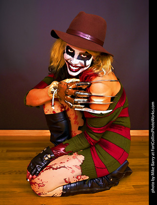 Freddy Krueger/Harley Quinn model shoot - Mandy