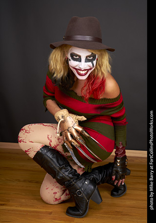 Freddy Krueger/Harley Quinn model shoot - Mandy
