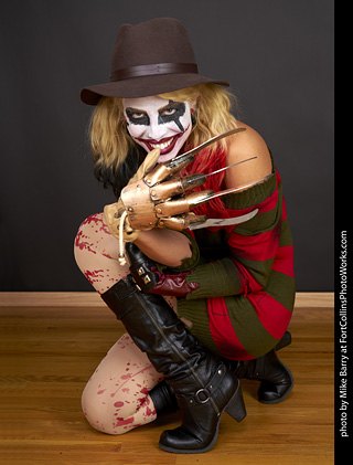 Freddy Krueger/Harley Quinn model shoot - Mandy