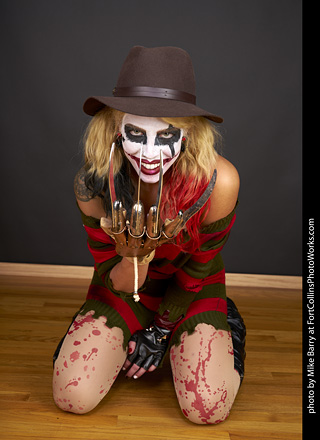 Freddy Krueger/Harley Quinn model shoot - Mandy