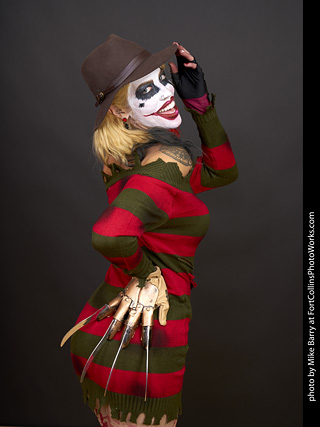 Freddy Krueger/Harley Quinn model shoot - Mandy