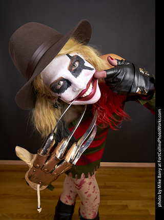 Freddy Krueger/Harley Quinn model shoot - Mandy