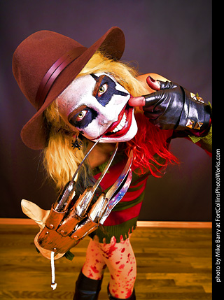 Freddy Krueger/Harley Quinn model shoot - Mandy