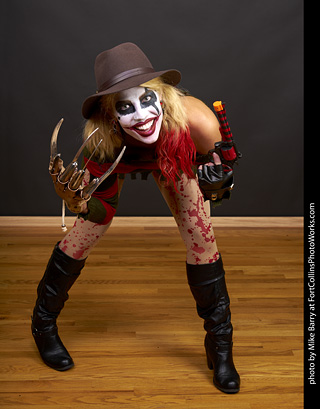 Freddy Krueger/Harley Quinn model shoot - Mandy