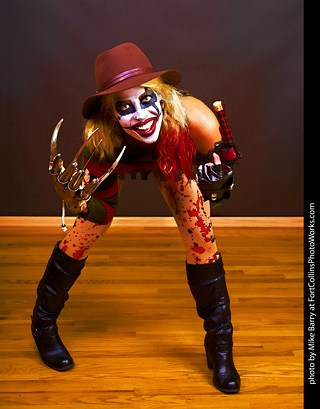 Freddy Krueger/Harley Quinn model shoot - Mandy