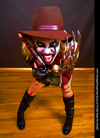 Freddy Krueger/Harley Quinn model shoot - Mandy