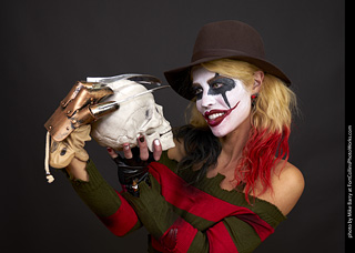 Freddy Krueger/Harley Quinn model shoot - Mandy