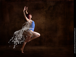 Angela in a water dress