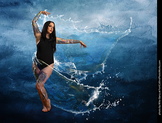 Paige in water dress