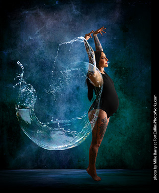 Paige in water dress