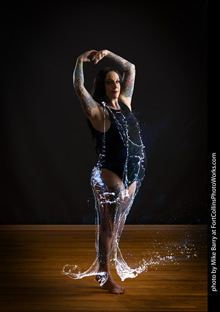 Paige in water dress