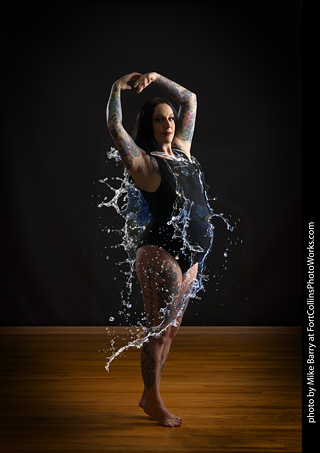 Paige in water dress