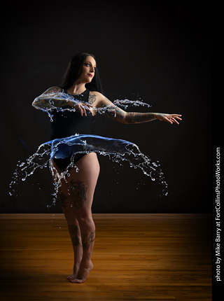 Paige in water dress