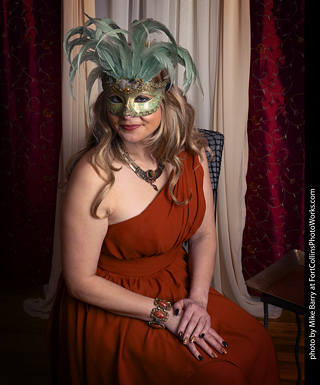 Shelly Mardi Gras model shoot