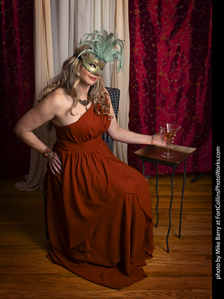 Shelly Mardi Gras model shoot