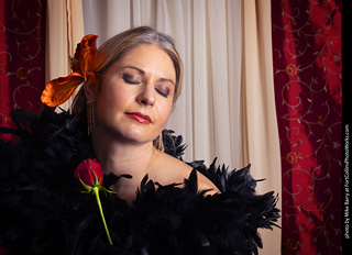 Shelly Mardi Gras model shoot